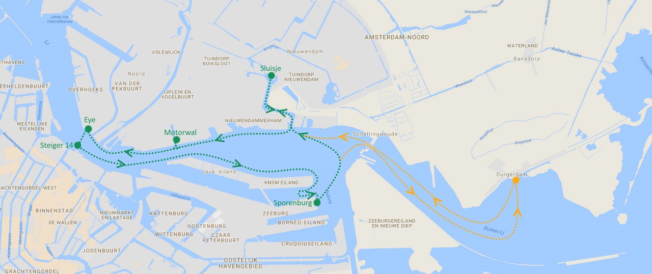 route ij-buurtveer amsterdam 2018