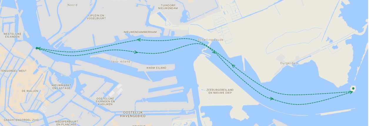 route vuurtoreneiland amsterdam 2018 sega move
